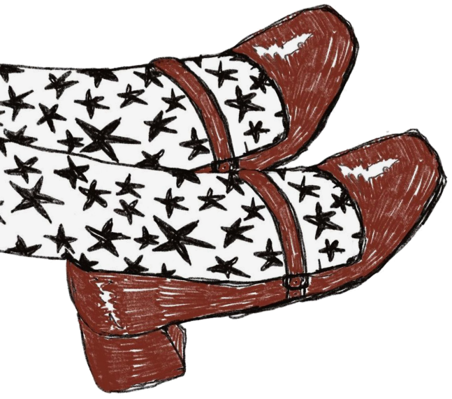 Star Socks and Mary Jane Shoes Sticker